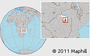 Gray Location Map of Bindura, highlighted parent region