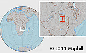 Gray Location Map of Bindura, hill shading