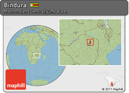Savanna Style Location Map of Bindura