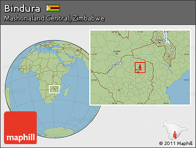 Savanna Style Location Map of Bindura