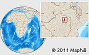 Shaded Relief Location Map of Bindura, highlighted parent region