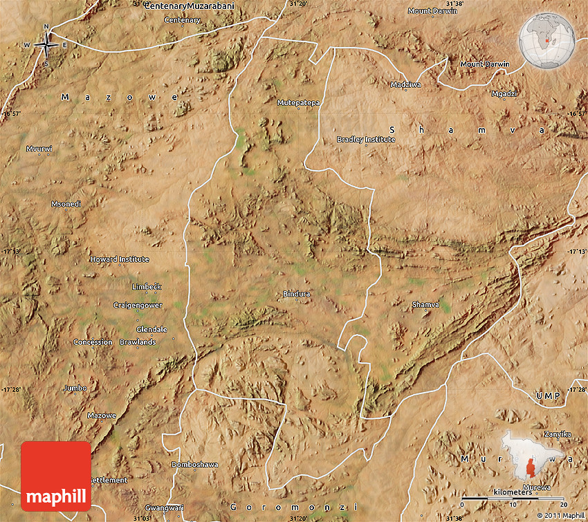 Satellite Map of Bindura