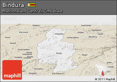 Classic Style Panoramic Map of Bindura