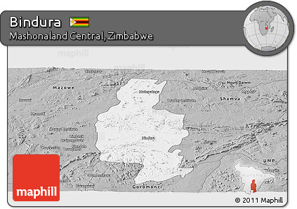 Gray Panoramic Map of Bindura