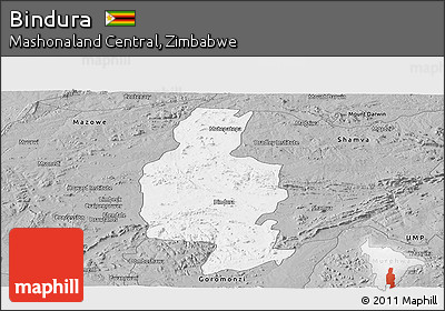 Gray Panoramic Map of Bindura