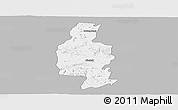 Gray Panoramic Map of Bindura, single color outside