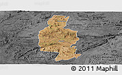 Satellite Panoramic Map of Bindura, darken, desaturated