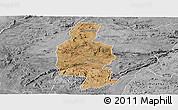 Satellite Panoramic Map of Bindura, desaturated