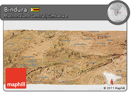 Satellite Panoramic Map of Bindura