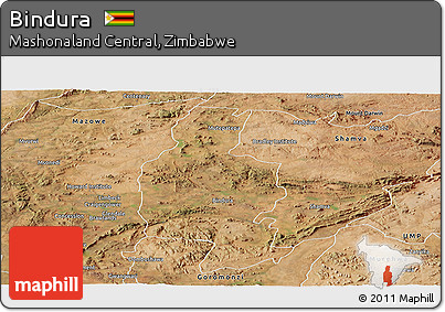 Satellite Panoramic Map of Bindura