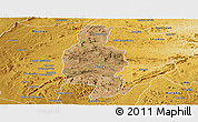 Satellite Panoramic Map of Bindura, physical outside