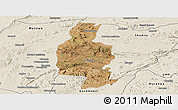 Satellite Panoramic Map of Bindura, shaded relief outside