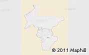 Classic Style 3D Map of Guruve, single color outside