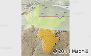 Physical 3D Map of Guruve, semi-desaturated