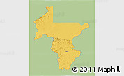 Savanna Style 3D Map of Guruve, single color outside