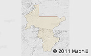 Shaded Relief 3D Map of Guruve, lighten, desaturated
