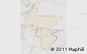 Shaded Relief 3D Map of Guruve, lighten, semi-desaturated