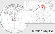 Blank Location Map of Guruve, within the entire country