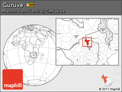 Blank Location Map of Guruve