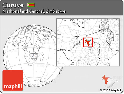 Blank Location Map of Guruve
