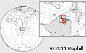 Blank Location Map of Guruve, highlighted country, highlighted parent region