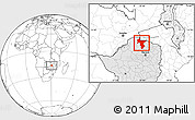 Blank Location Map of Guruve, highlighted country