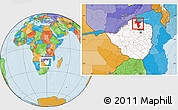 Political Location Map of Guruve, highlighted country, within the entire country