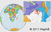 Political Location Map of Guruve, highlighted country