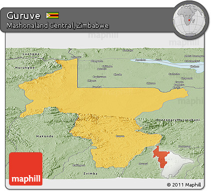 Savanna Style Panoramic Map of Guruve