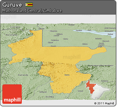 Savanna Style Panoramic Map of Guruve