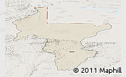 Shaded Relief Panoramic Map of Guruve, lighten
