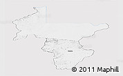 Silver Style Panoramic Map of Guruve, single color outside