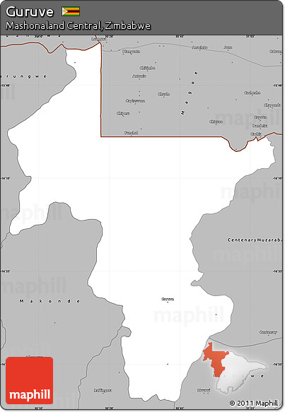 Gray Simple Map of Guruve