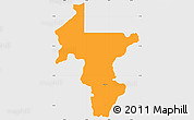 Political Simple Map of Guruve, single color outside