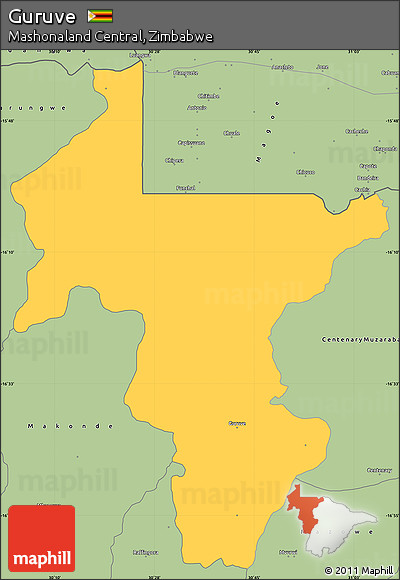 Savanna Style Simple Map of Guruve