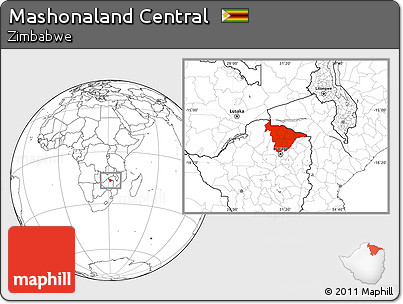 Blank Location Map of Mashonaland Central
