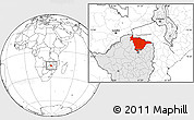 Blank Location Map of Mashonaland Central, highlighted country