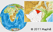 Physical Location Map of Mashonaland Central, highlighted country