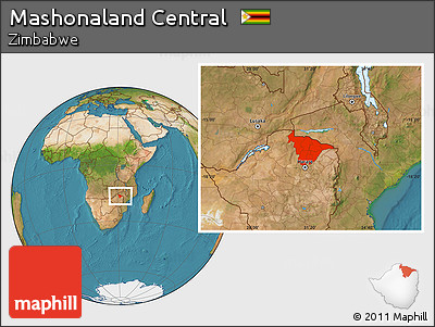 Satellite Location Map of Mashonaland Central