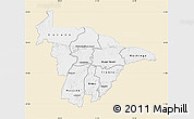 Classic Style Map of Mashonaland Central, single color outside