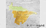 Physical Map of Mashonaland Central, lighten, desaturated