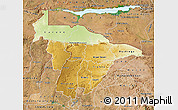 Physical Map of Mashonaland Central, satellite outside
