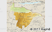 Physical Map of Mashonaland Central, shaded relief outside