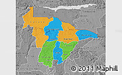 Political Map of Mashonaland Central, desaturated