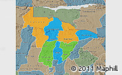 Political Map of Mashonaland Central, semi-desaturated