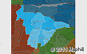 Political Shades Map of Mashonaland Central, darken