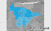 Political Shades Map of Mashonaland Central, desaturated