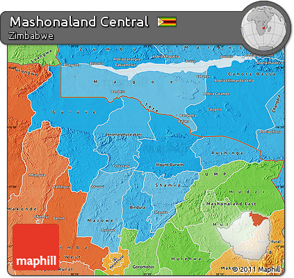 Political Shades Map of Mashonaland Central