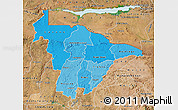 Political Shades Map of Mashonaland Central, satellite outside