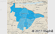 Political Shades Map of Mashonaland Central, shaded relief outside